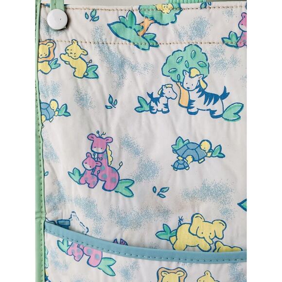 Vintage Baby Sac Vinyl 90s Diaper Bag Tote Pastel Zoo Animals Bazaar 1997 Purse - Picture 4 of 9